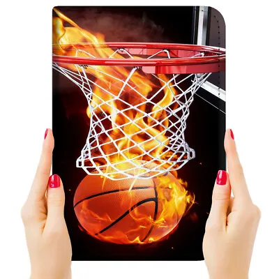$10.92 • Buy ( For IPad 5, 6, 9.7 Inch ) Flip Case Cover PB23271 Fire Basketball
