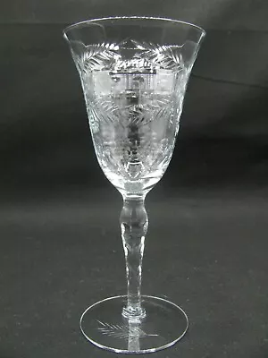 Early Seneca Crystal 190-21  Wheel Cut Polished & Etched  Claret Wine Goblets • $15.99