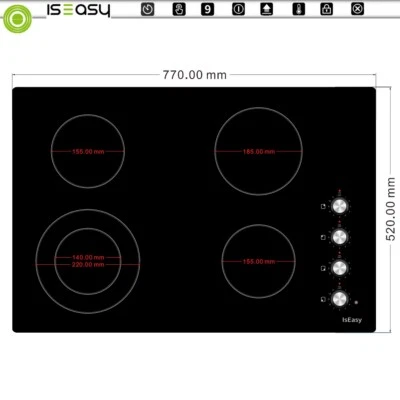 $230.13 • Buy 30  Electric Ceramic Cooktop 4 Burners Rotary Knob Stove Cooker Drop-in Hob