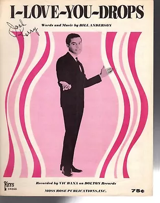 I-Love-You-Drops Sheet Music 1965 Vic Dana • $17.99