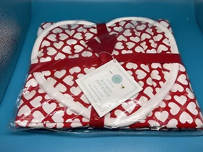 Martha Stewart Hearts Valentine Cotton Apron Pocket  + Matching Oven Mitt NWT • $16.50