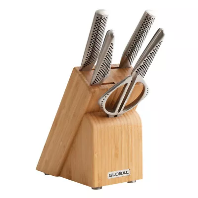 New Global 6 Piece Takashi Kitchen Knife Block Set Made In Japan 6pc Knives • $439.80