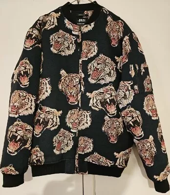 Vintage Publish Tiger Head Tapestry Full Zip Varsity Jacket Size Large Rare!!!! • $159.99