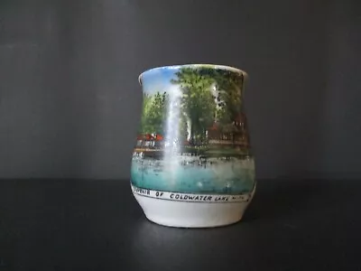 Circa 1910 Souvenir Porcelain Toothpick Holder Coldwater Lake Michigan #  • $10.50