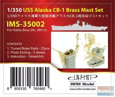 INFIMS35002 1:350 Infini Model USS Alaska CB-1 Brass Mast Set (HBS Kit) • $33.59