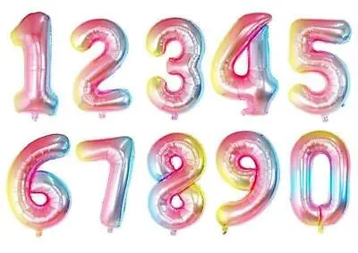 Number Balloons 32  40  Foil Birthday Party Large Giant Helium Air Decoration • £1.68