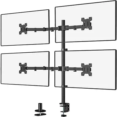 WALI Quad Monitor Desk Mount 4 Monitor Stand Fits Heavy Duty Computer Screen ... • $84.43