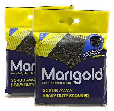 Marigold Scourer Pad Scrub Away For Deep Cleaning Of Pots Pan & Grill - 2 • £5.39