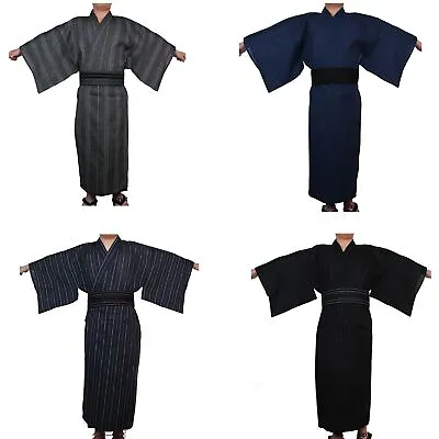 Japanese Traditional Samurai Kimono Men's Yukata Bathrobe Robe Cotton 2022 • £27.91