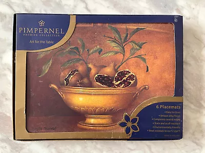 Pimpernel Vintage Set Of 6 Cork Backed Placemats Fruit - Like New England • $34.95