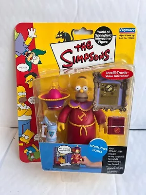 Bnib Playmates Interactive The Simpsons Series 10 Stonecutter Homer Figure Wos • £39.99