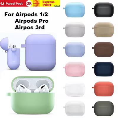 For Airpods 1 2 3 2nd 3rd Pro Case Apple Soft Silicone Shockproof Cover Hook • $5.59