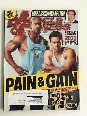 Muscle & Fitness Mag May 2013 Dwayne Johnson The Rock Mark Wahlberg Pain & Gain • $12.99