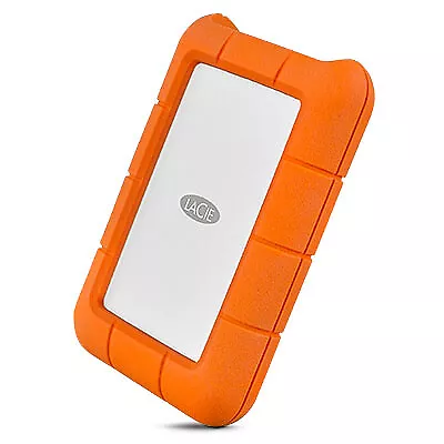 LaCie Rugged USB-C External Hard Drive 1 TB Orange Silver • £106.60