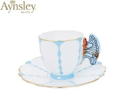 £104.70 • Buy Aynsley Butterfly Handle Teacup/Coffee Cup Saucer 3 Colors