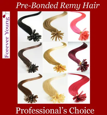 Russian Remy Prebond Hair Extensions Keratin Nail Tip Bonded Hair 25 Strands UK • £9.99