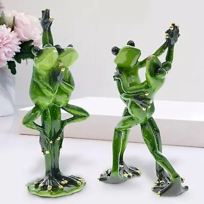 Frogs Dancing Figurines Statues Frog Dancer Sculpture Ornament Artwork • £15.82