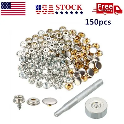 150pcs Stainless Steel Boat Marine Canvas Snap Cover Button Socket Fastener Kit • $15.49