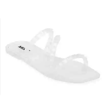 NEW MIXIT Studded Strap Jelly Slide Sandals Clear Womens 9M Shoes Flip Flops • $15
