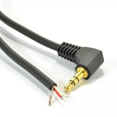 3.5mm Stereo Jack Plug To 3 Pole Solder Bare Wire End Cable Gold 1m 2m Lead • £8.79