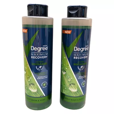 Degree Men's Maximum Recovery Body Wash & Soak Eucalyptus Lemongrass Lot Of 2 • £28.21