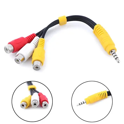 1Pc 3.5mm Mini Aux Male Stereo To 3 RCA Female Audio Video AV Adapter Cable Hu • $1.34