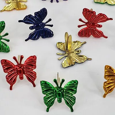 12 Metallic Butterfly Brads 5 Clrs Scrapbooking Embellishments Junk Journals • $2.25