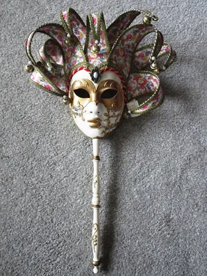 Authentic Venetian Carnival Jester Wall Mask Handmade In Italy • $55