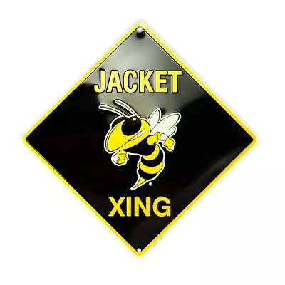 Georgia Tech Yellow Jackets 12  Xing Crossing Collegiate Metal Sign Embossed • $18.71