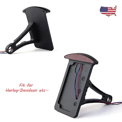 MOTORCYCLE SIDE MOUNT LICENSE PLATE BRACKET HOLDER For Harley Davidson Dyna • $45.47