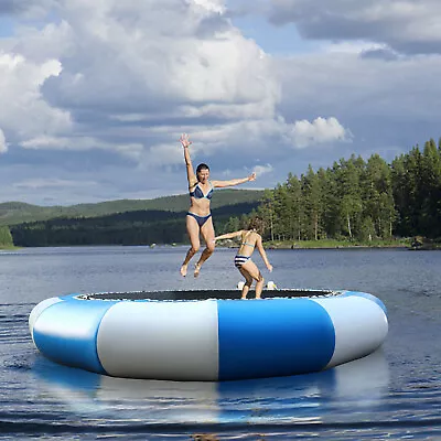 Inflatable Water Trampoline 16.4Ft Mini Floating Island Lake Raft Bouncer Anchor • $312.55