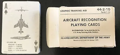 $8.99 • Buy Vintage 1979 Army Aircraft Recognition Playing Cards US Army Training Aid Sealed