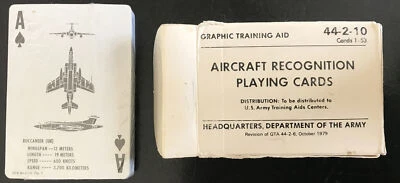 $8.99 • Buy Vintage 1979 Army Aircraft Recognition Playing Cards US Army Training Aid Sealed