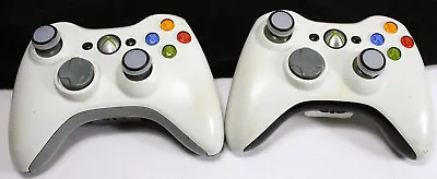 $23.99 • Buy (2) OEM Microsoft XBox 360 Customized White Wireless Game Controllers-New Grips