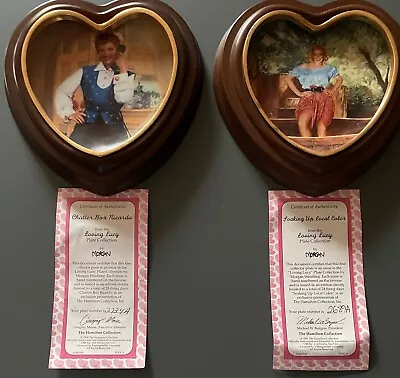 I Love Lucy Heart Plates Lot Of  8 W/Heart Shaped Frames & COA For All • $240