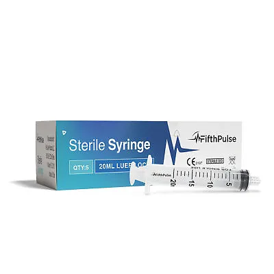 FifthPulse 20ml Syringe With Luer Lock (NO Needle) - Sterile - 5 - Pack • $10.99