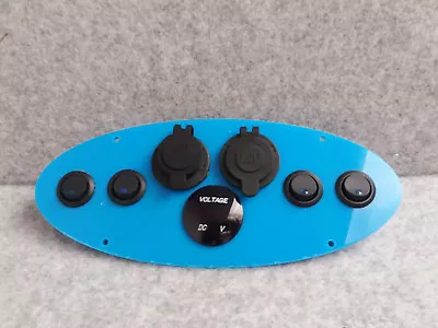 $63.55 • Buy Retro Blue Switch Panel USB 12V/240V Control Voltage Gauge Camper Motorhome