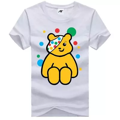 £9.99 • Buy Men Children In Need Logo Printed T-Shirts Short Sleeve Crew Neck Casual Wear