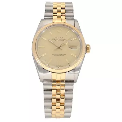 Rolex Datejust 16013 Steel & Gold 36mm Case Champagne Dial With 19cm Strap • £5355