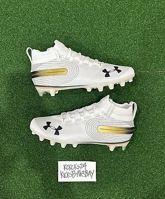 Under Armour Spotlight MC Football Cleats 3021418 119 Mens Size 8.5 White Gold • $149
