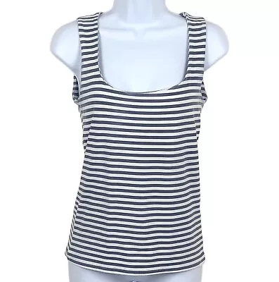Zara Women Top Blouse Striped White And Navy Size M • $10
