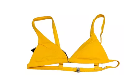 Zaful Forever Young Womens Size 4 Yellow Adjustable Strap Triangle Swim Suit Top • $14.25