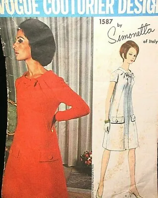 Vogue Couturier Design Pattern 1587 Simonetta Of Italy Size- 12 • $30