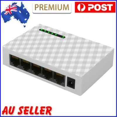 $22.99 • Buy 5 Port 1000M Gigabit Network Switch RJ45 LAN Desktop Ethernet HUB Shunt  AU