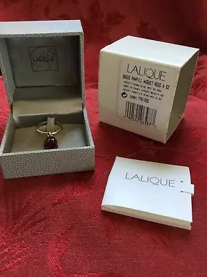 NIB FLAWLESS Exquisite LALIQUE Crystal BAGUE MUGUET Red LILY LILLY BELL RING 52 • £144.63