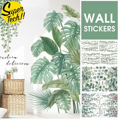 $12.95 • Buy Tropical Green Leaves Plant Removeable DIY Art Wall Stickers Living Room Decor