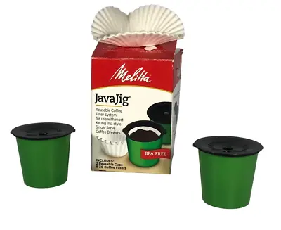 Melitta Coffee Tea Filters JavaJig 2 Reusable Cups 7 Coffee Filters Starter Kit • $7.99