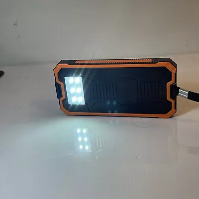 Solar Powerbank 20000mAh 2 USB Flashlight 5V Control Diodes Waterproof Device • $22.50
