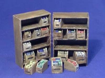 Resicast 1/35 (also 1/32) Shelves & Boxes WWI / WWII (2 Shelves 17 Boxes) 352377 • $32.95