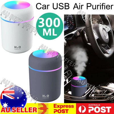 $13.99 • Buy USB Car Air Purifier Diffuser Oil Humidifier Mist Led Night Light Home AUS